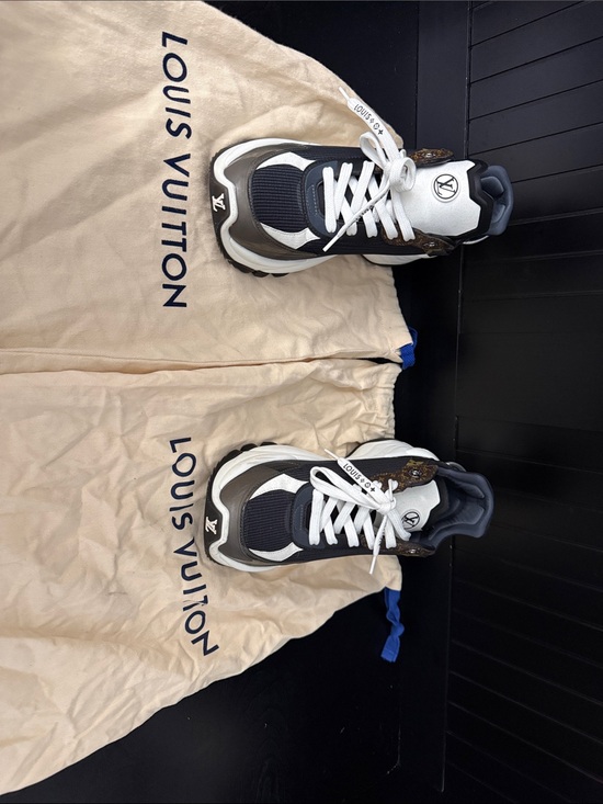 Louis Vuitton Shoes - Louis Vuitton Black White Brown Run Away Dad-Style Sneakers